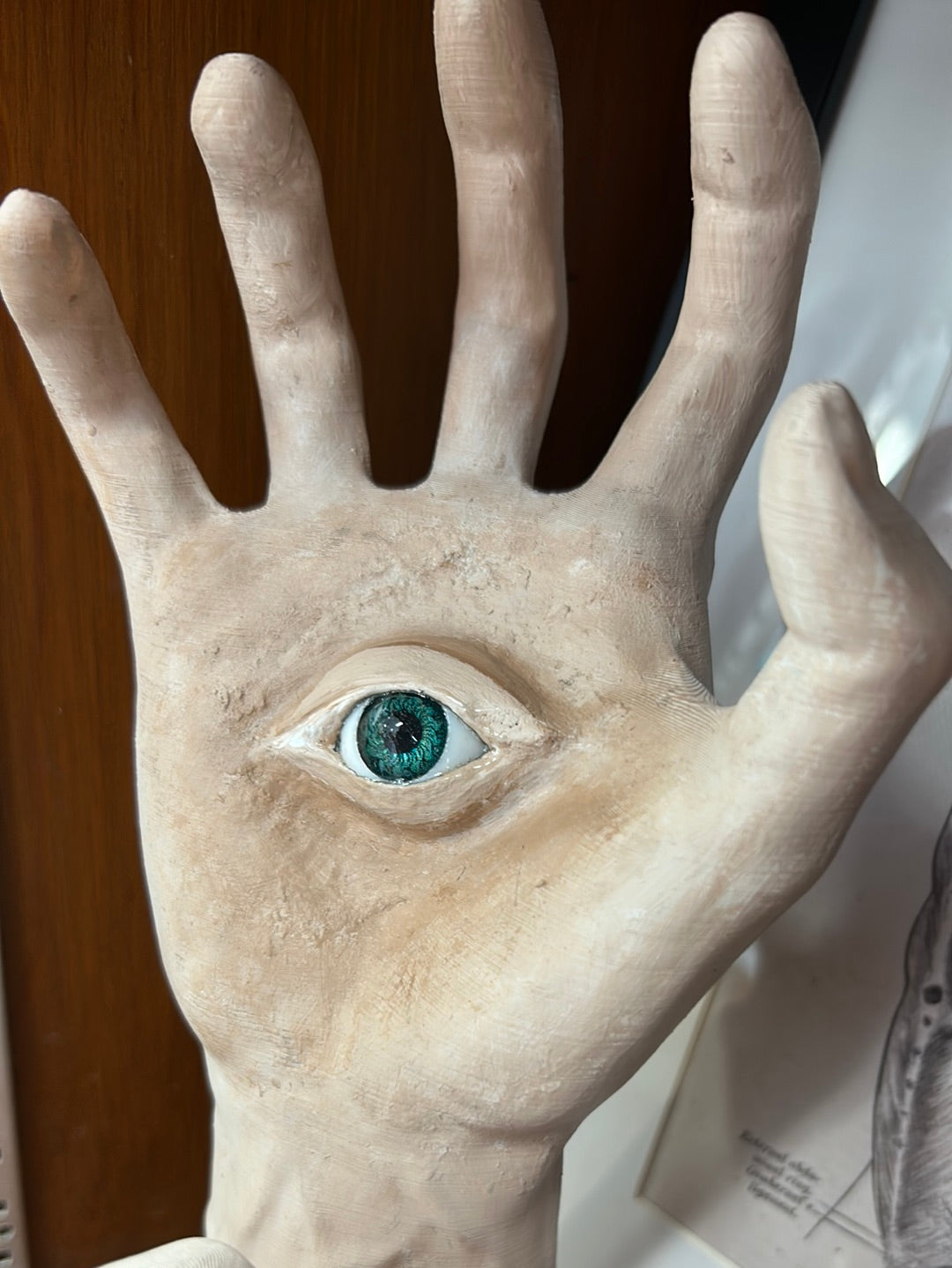 3D printed hands with hand sculpted eye and custom paint finish!