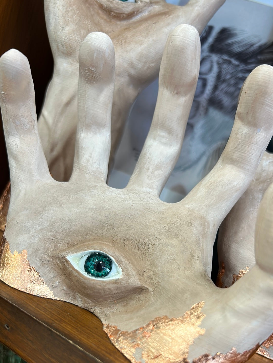 3D printed hands with hand sculpted eye and custom paint finish!