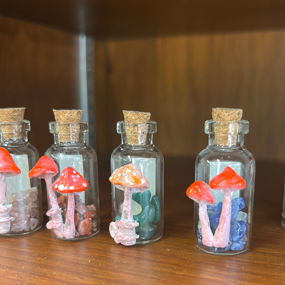 NEW! Mushroom & crystal bottles!