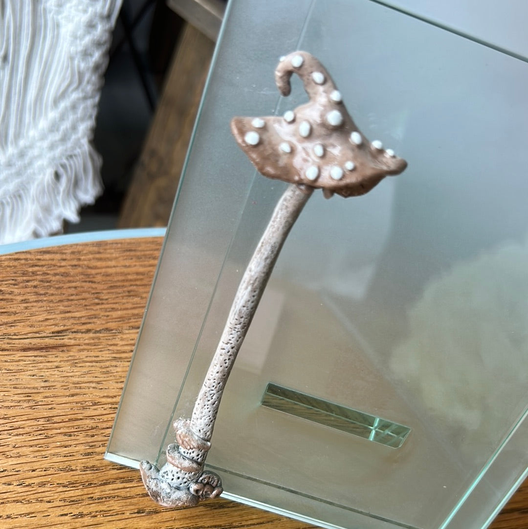 Vintage Glass frame with Mushroom