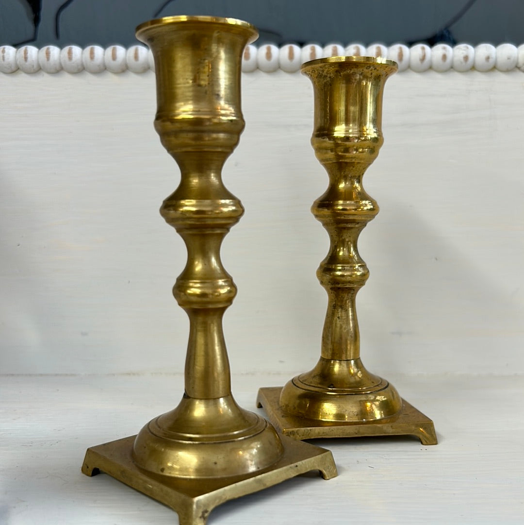 Vintage brass candlesticks (pair)