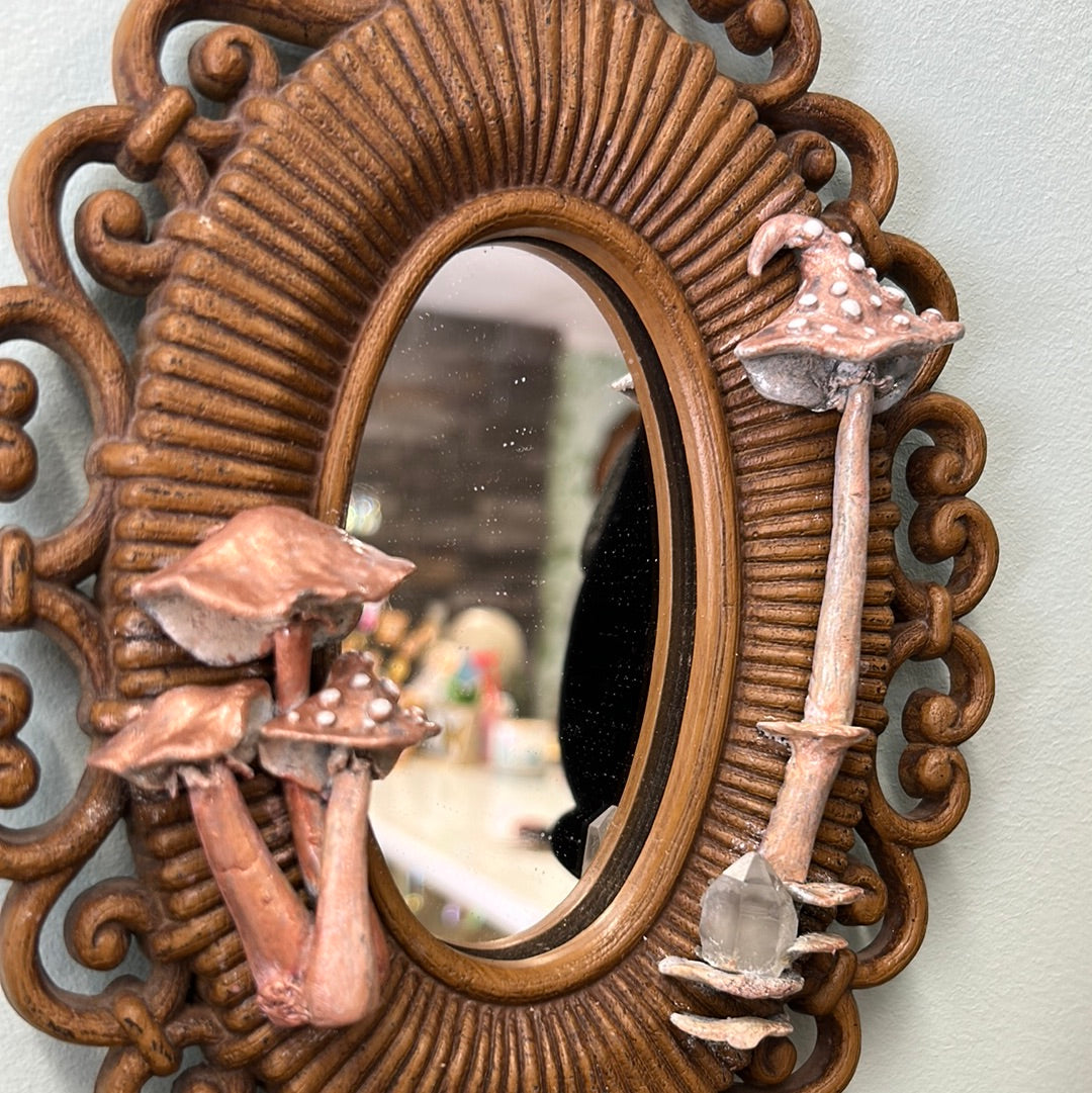 Vintage mirror with mushrooms