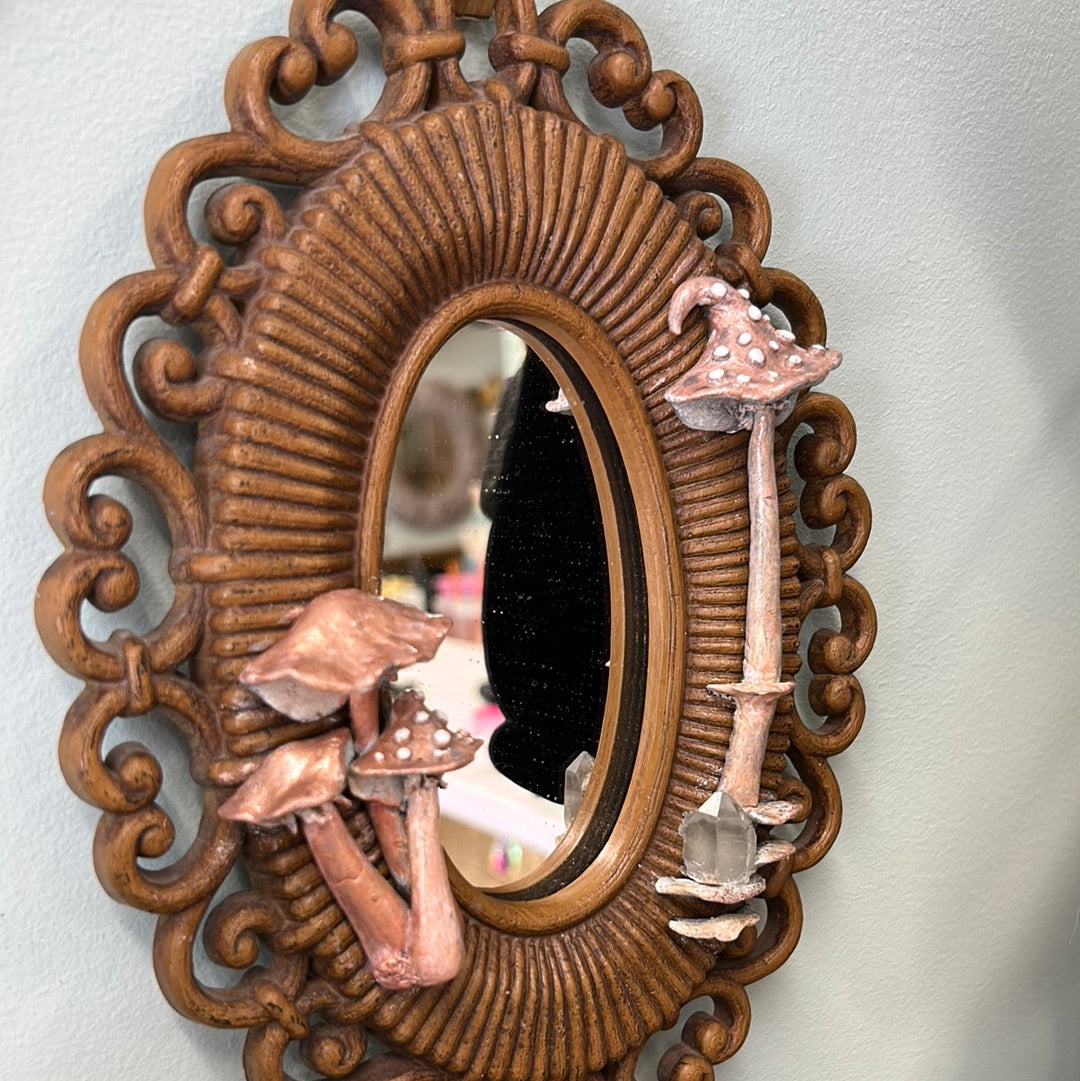 Vintage mirror with mushrooms