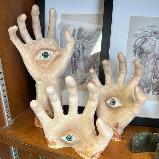 3D printed hands with hand sculpted eye and custom paint finish!