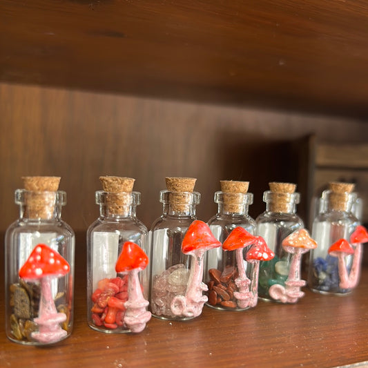 NEW! Mushroom & crystal bottles!