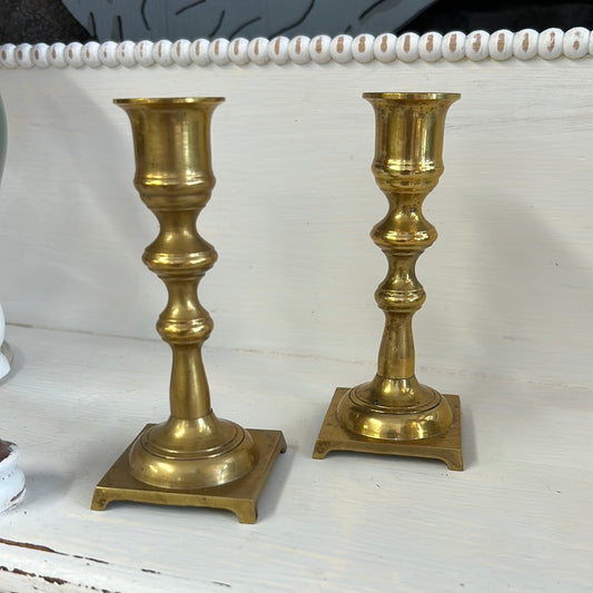 Vintage brass candlesticks (pair)