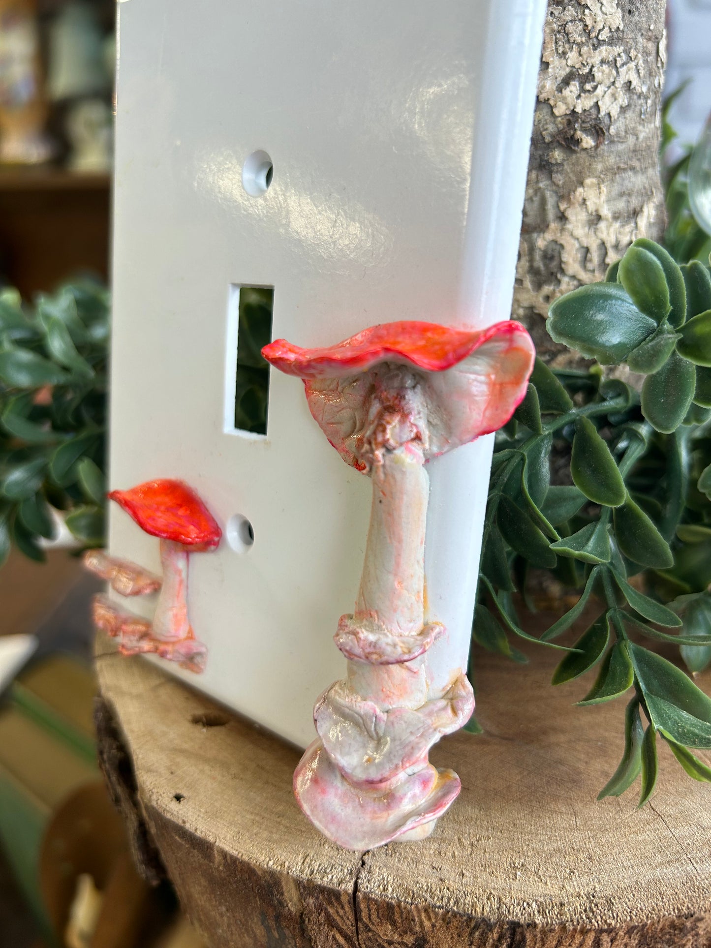 Mushroom switch plate cover