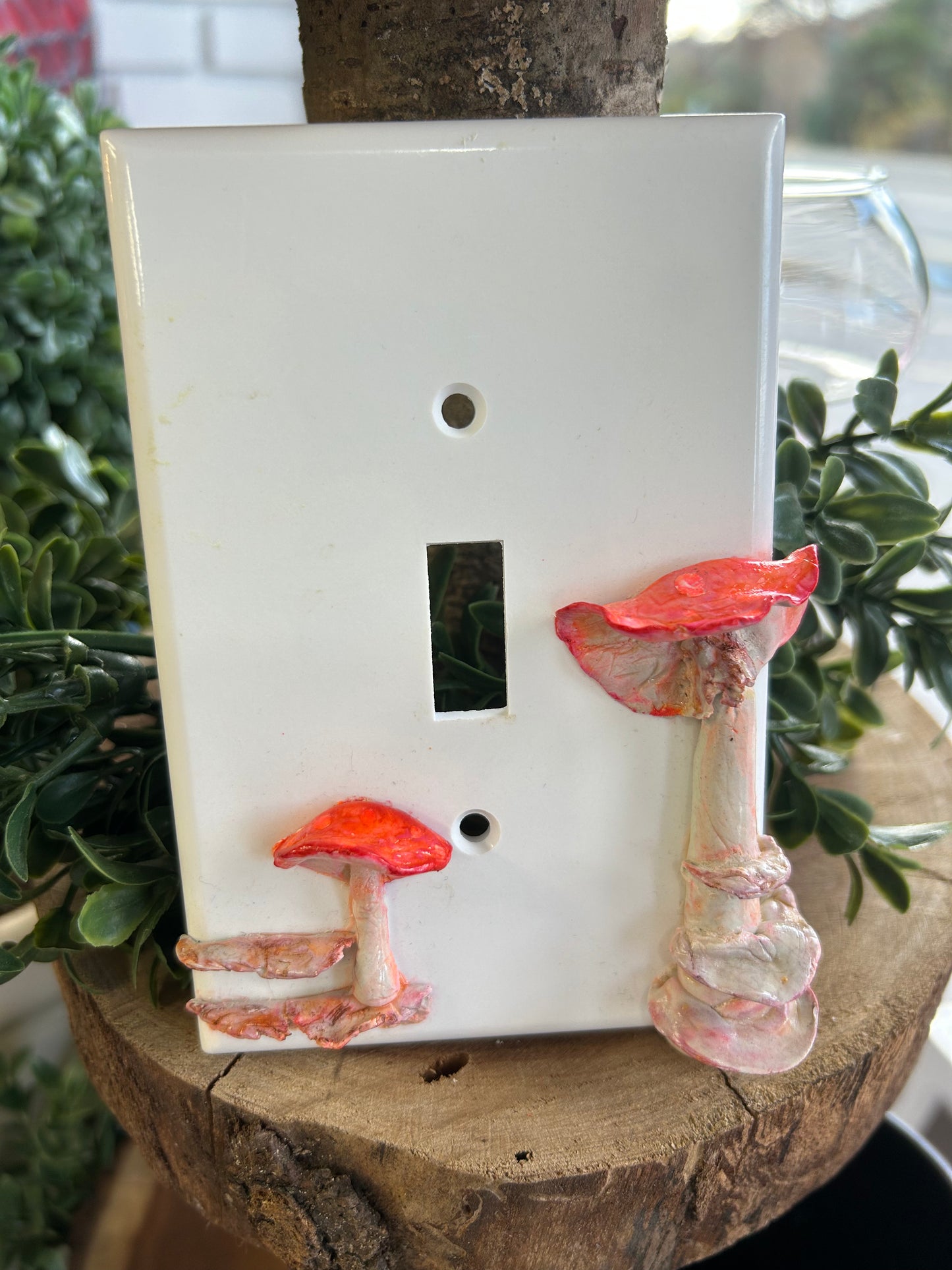 Mushroom switch plate cover